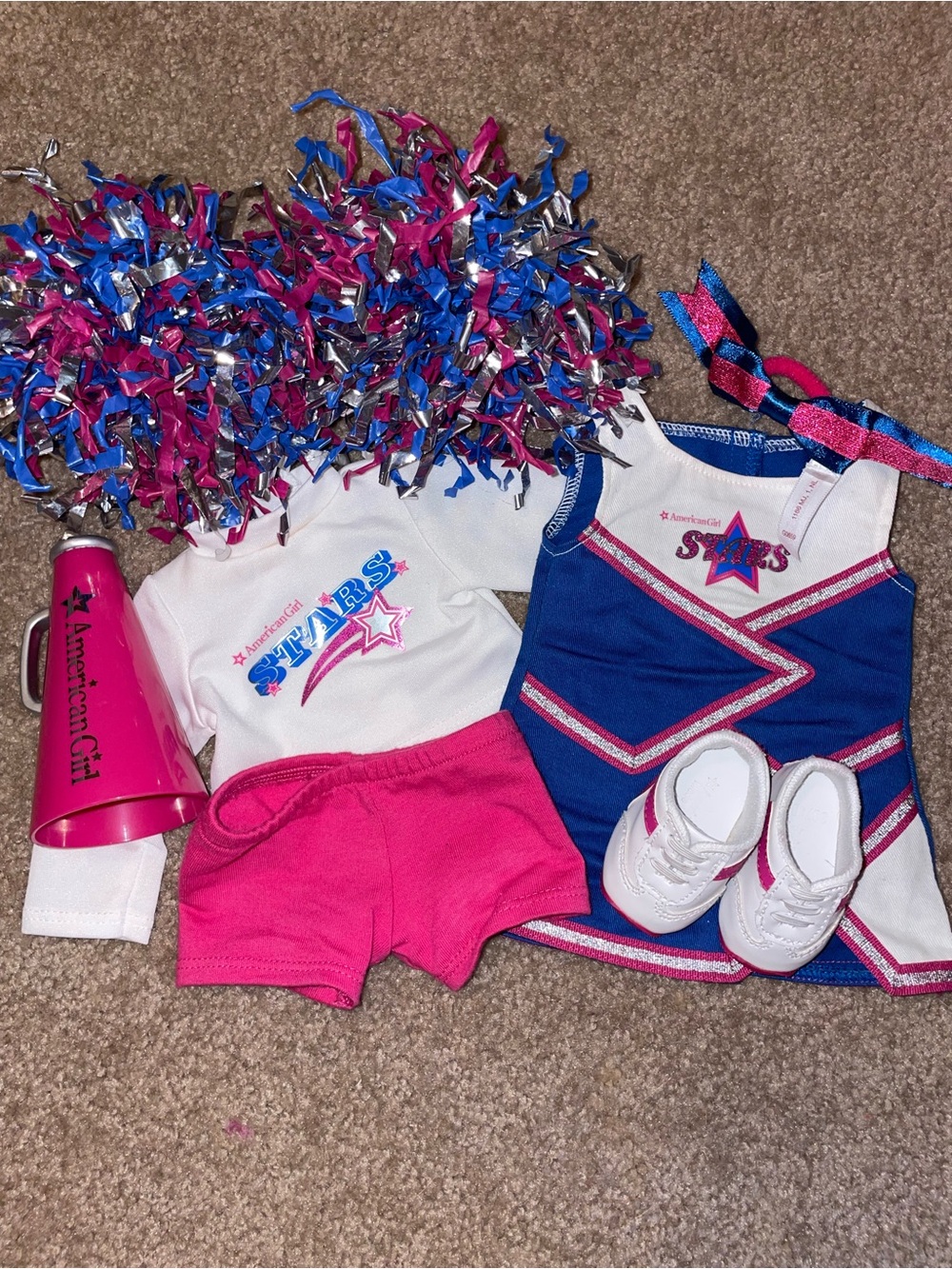 American Girl Doll 2 in 1 Cheer Gear Outfit & Cheerleading Uniform w/ Shoes